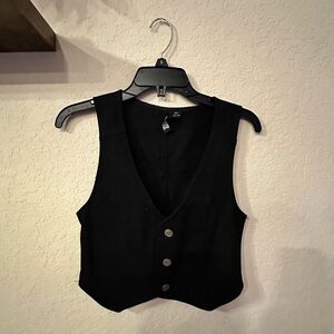 Black Button-Up Vest